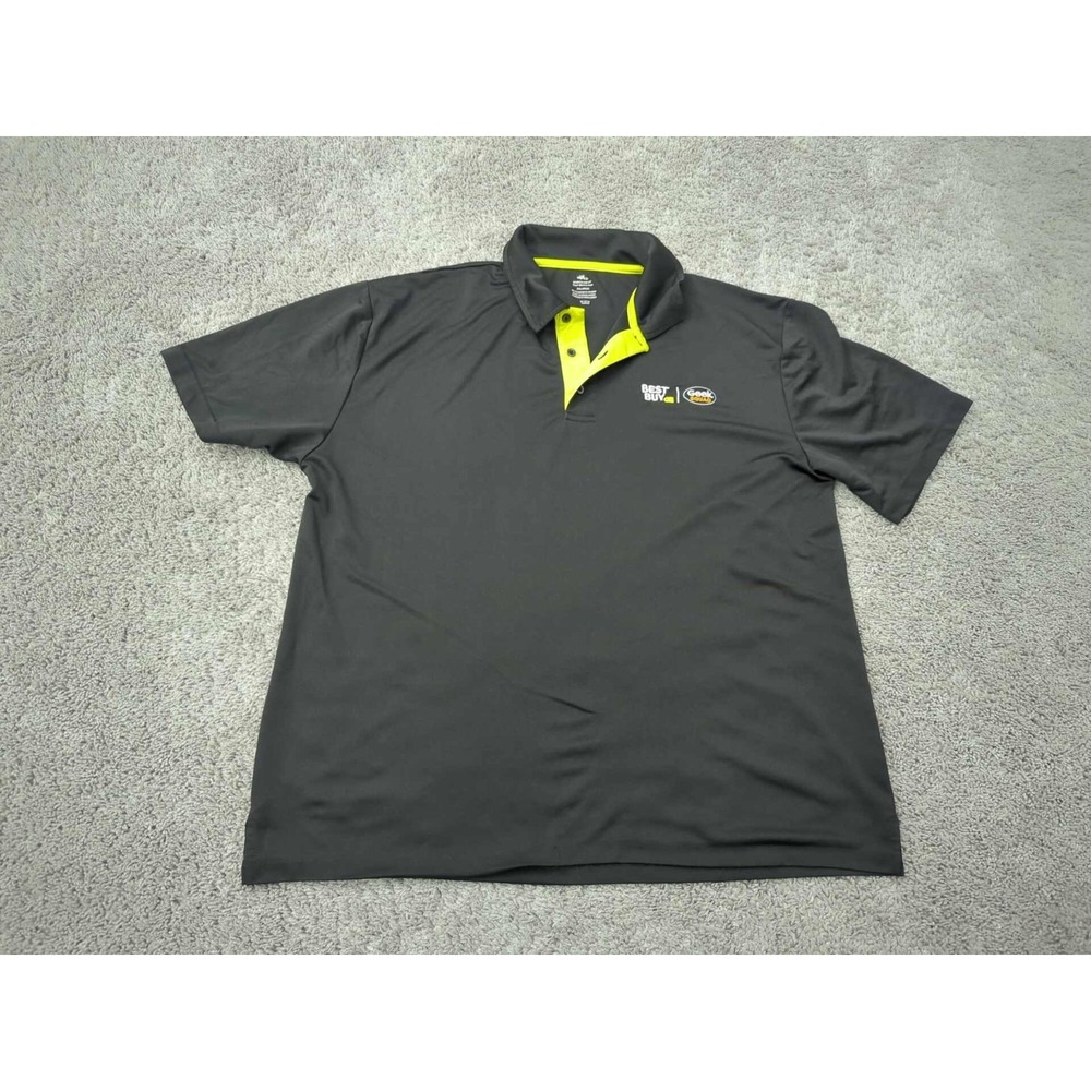 Best Buy Geek Squad Polo Shirt Mens 2XL Black Short Sleeve Employee Uniform